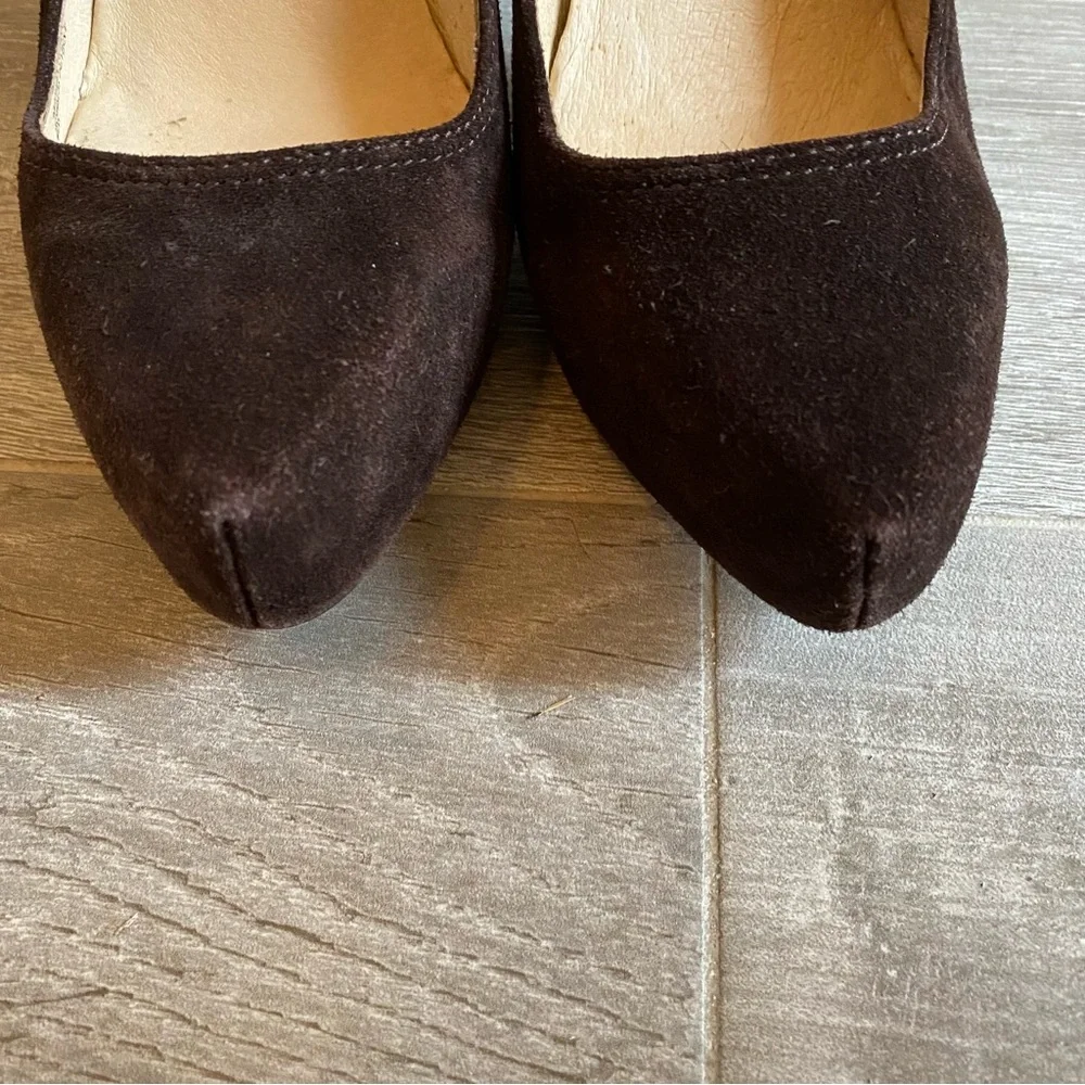 MICHAEL Michael Kors brown suede pumps with stacked heel